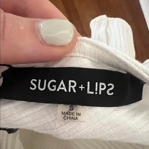 White Ruffled One-Shoulder Ribbed Tank Top - Picture 2 of 4